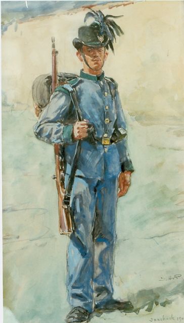 Hoynck van Papendrecht J.  | Oostenrijkse Alpenjager, aquarel op papier 44,5 x 25,5 cm, gesigneerd r.o.