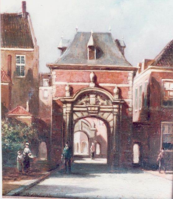 Petrus Gerardus Vertin | Grenadierspoort Binnenhof, Den Haag, olieverf op paneel, 15,0 x 19,0 cm