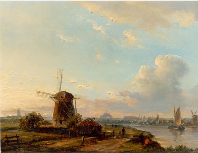Lodewijk Johannes Kleijn | Panoramisch zomerlandschap, olieverf op paneel, 15,0 x 21,0 cm, gesigneerd l.o.