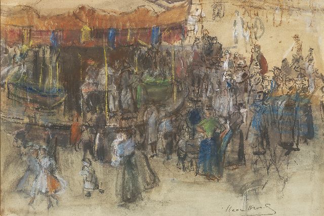 Israels I.L.  | Mallemolen, Parijs, aquarel, pastel en houtskool op papier 48,5 x 70,8 cm, gesigneerd r.o. en te dateren ca. 1904-1906