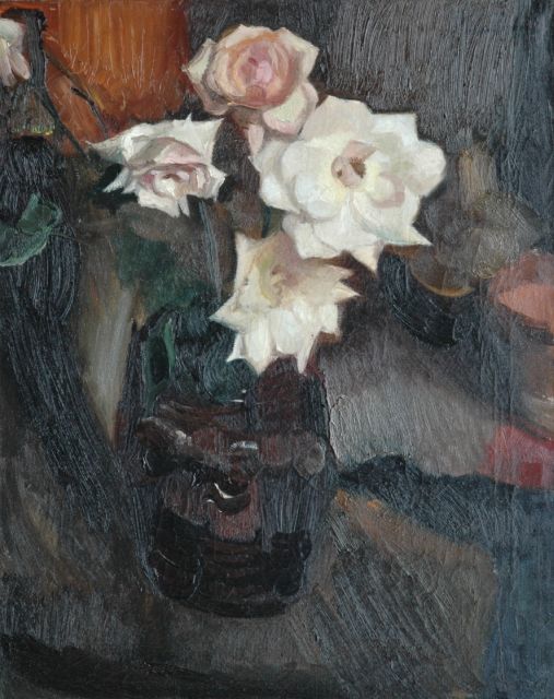 Wijngaerdt P.T. van | Rozen, olieverf op doek 76,0 x 60,5 cm, gesigneerd r.b.