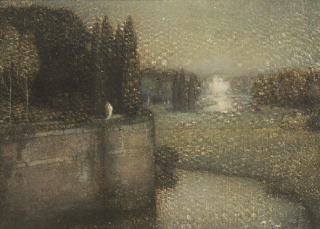 Bogaerts J.J.M.  | De stadswal van 's-Hertogenbosch, olieverf op doek 50,2 x 70,3 cm, gesigneerd l.o. en gedateerd 1925