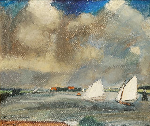 Piet van Wijngaerdt | De Nieuwe Meer bij Amsterdam, olieverf op doek, 85,6 x 100,0 cm, gesigneerd l.o. en 2e helft jaren 20