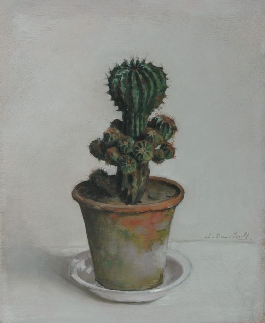 Lucie van Dam van Isselt | Cactus, olieverf op paneel, 45,7 x 37,0 cm, gesigneerd r.m. en te dateren ca. 1920