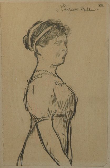 Sluiter J.W.  | Empress-Miller, potlood op papier 19,6 x 12,3 cm