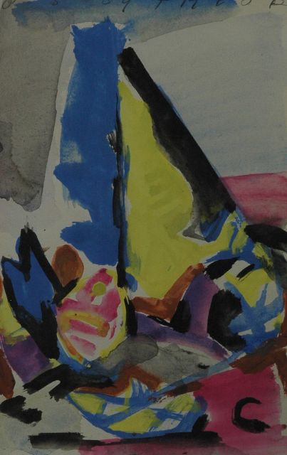 Jan Jordens | Compositie, aquarel op papier, 25,0 x 16,3 cm, gesigneerd r.b. en gedateerd 8 5 59 PM