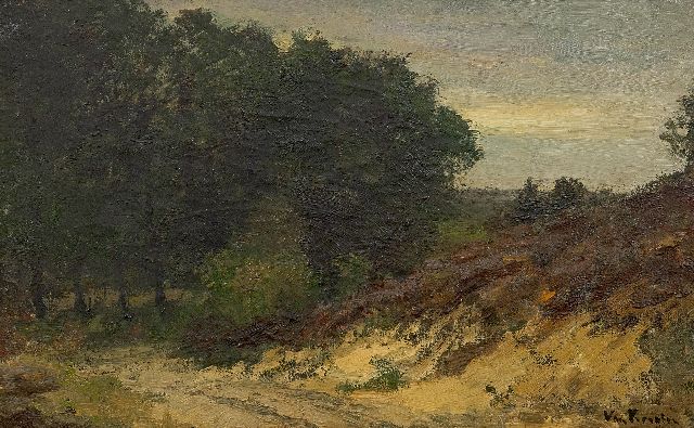 Kregten J.A.R.F. van | Drents landschap, olieverf op doek 34,2 x 54,5 cm, gesigneerd r.o.