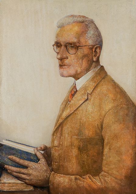 Berg W.H. van den | Mannenportret, olieverf op paneel 70,0 x 49,4 cm, gesigneerd l.o. en gedateerd 1939