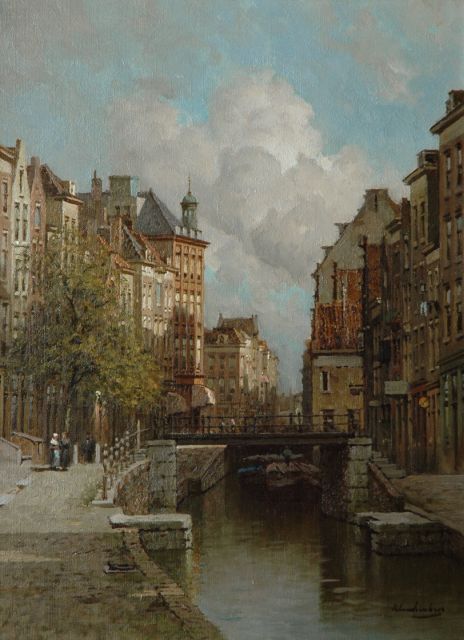 Karel Klinkenberg | De Delftsevaart met de Krattenbrug in Rotterdam, olieverf op doek, 53,3 x 39,4 cm, gesigneerd r.o.
