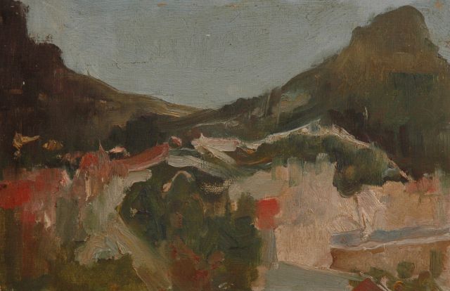 Eduard Frankfort | Berglandschap, olieverf op board, 20,5 x 30,5 cm