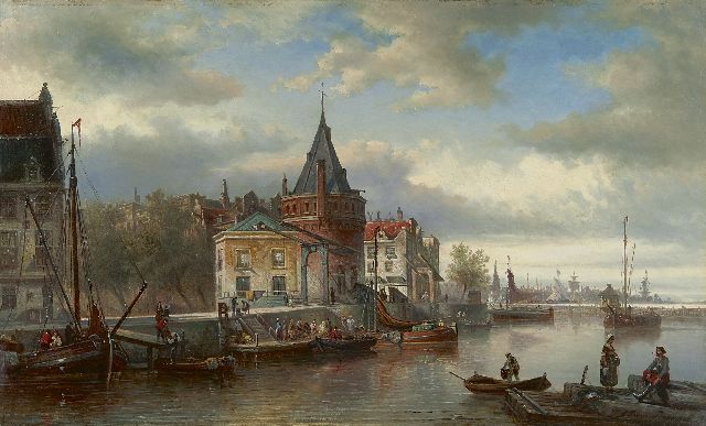 Elias Pieter van Bommel | De Schreierstoren, Amsterdam, olieverf op doek, 44,9 x 74,0 cm, gesigneerd r.o. en op spieraam op resten van etiket en gedateerd '81