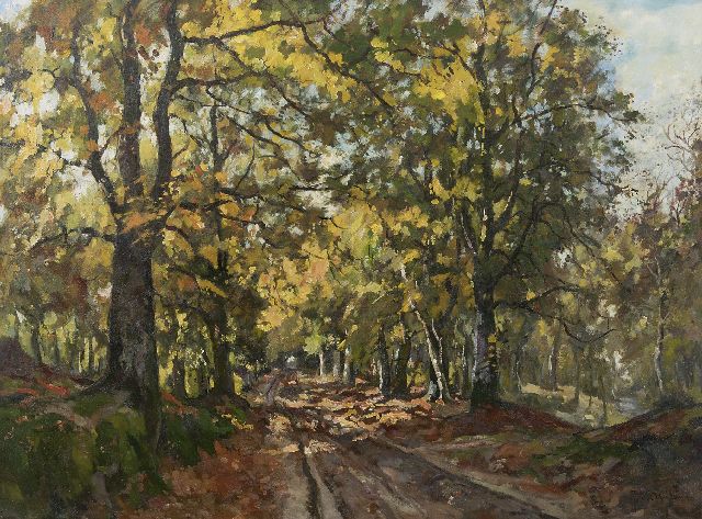 Jan van Vuuren | In het Leuvenumse bos, olieverf op doek, 75,5 x 100,5 cm, gesigneerd r.o.