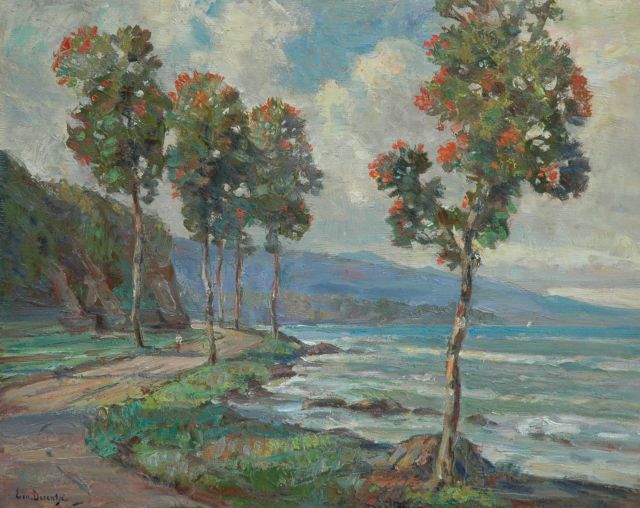 Ernest Dezentjé | Bomen langs de Indonesische kust, olieverf op paneel, 48,0 x 60,1 cm, gesigneerd l.o.