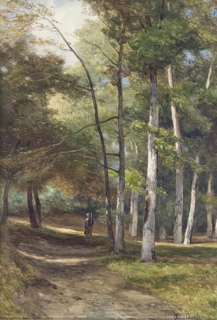 Borselen J.W. van | In het Bloemendaalse bos, aquarel op papier 51,5 x 35,4 cm, gesigneerd r.o.
