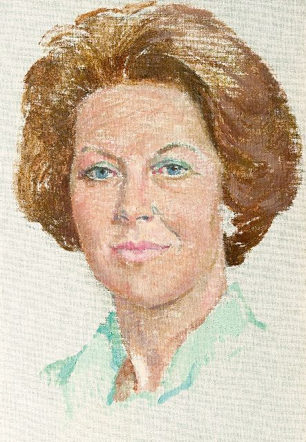 Boer H. de | Portret van koningin Beatrix, olieverf op doek 46,2 x 32,3 cm