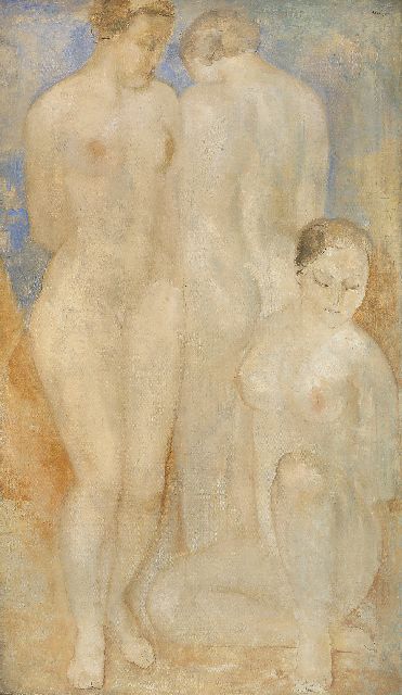 Toon Kelder | Drie vrouwen, olieverf op doek, 157,5 x 92,6 cm, gesigneerd r.b.