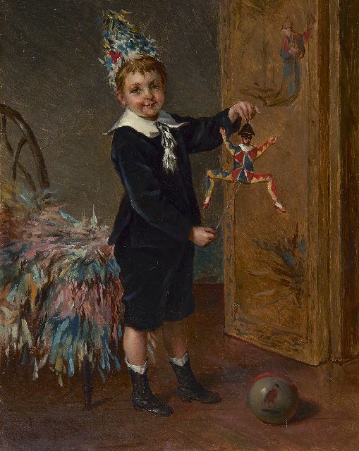 Albert Roosenboom | De jonge artiest, olieverf op paneel, 24,0 x 18,8 cm, gesigneerd l.o.