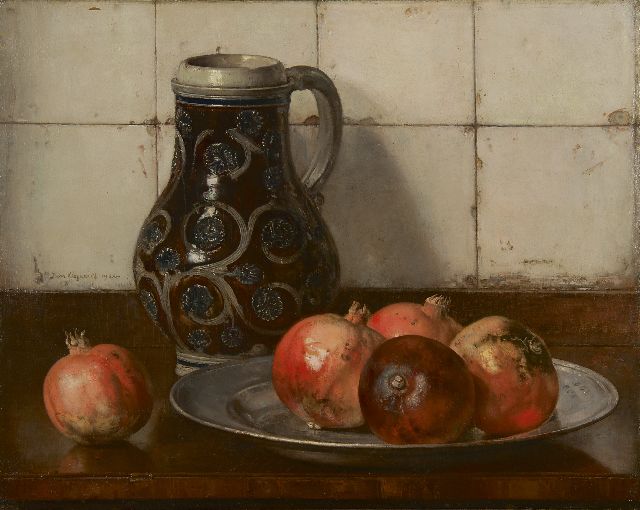 Bogaerts J.J.M.  | Stilleven met granaatappels, olieverf op doek 40,0 x 50,0 cm, gesigneerd l.m. en gedateerd 1932