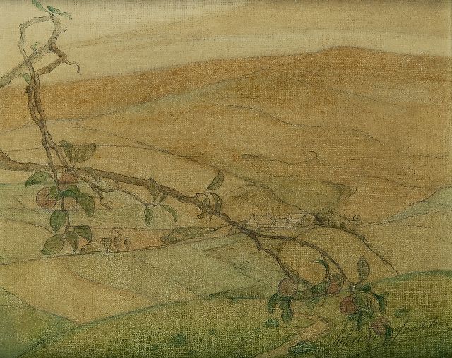 Saedeleer V. de | Vallei in Wales, olieverf op doek 23,2 x 28,3 cm, gesigneerd r.o. en te dateren ca. 1916