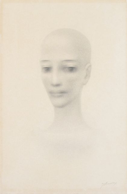 Bendien J.  | Portret van jonge vrouw, tekening op papier 44,0 x 29,0 cm