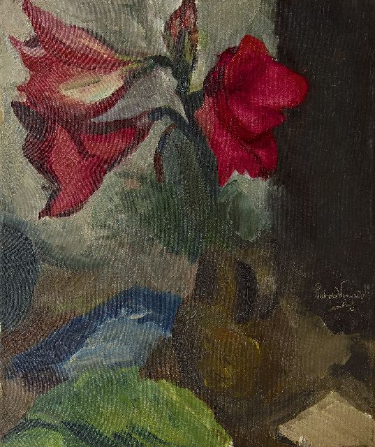 Wijngaerdt P.T. van | Amaryllis, olieverf op doek 60,0 x 50,6 cm, gesigneerd r.m.