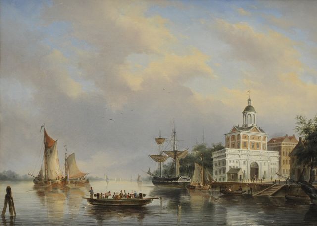 Hendriks G.  | De Wester Nieuwe Hoofdpoort ofwel Witte Poort in Rotterdam, olieverf op doek 42,1 x 56,0 cm, te dateren ca. 1830
