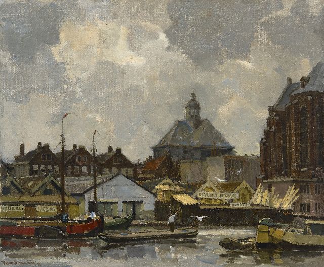 Frans Langeveld | De Wittenburgergracht in Amsterdam, bij dooi, olieverf op doek, 50,9 x 60,6 cm, gesigneerd l.o. en gedateerd '25