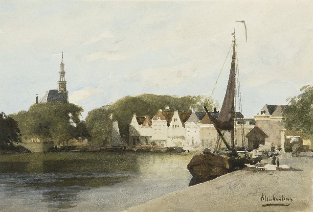 Karel Klinkenberg | De haven van Hoorn, aquarel op papier, 16,8 x 24,7 cm, gesigneerd r.o.