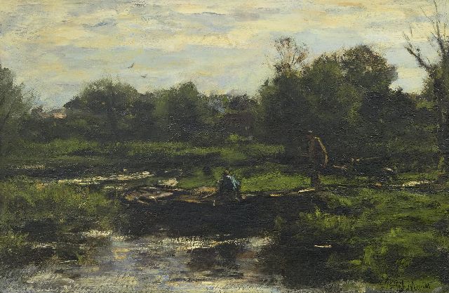 Jacob Maris | Zandkruiers, olieverf op doek, 40,0 x 59,8 cm, gesigneerd r.o. en te dateren ca. 1889