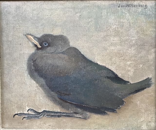 Jan Wittenberg | Jong wouwtje, olieverf op doek op paneel, 16,0 x 19,5 cm, gesigneerd r.b.