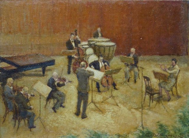 Cees Bolding | Orkest van het Kurhaus in Merano, Italië, olieverf op doek, 37,2 x 52,3 cm, gesigneerd r.o.