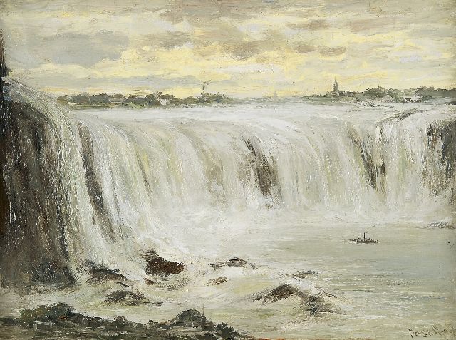 Apol L.F.H.  | De Niagara watervallen, olieverf op doek 30,3 x 40,5 cm, gesigneerd r.o.