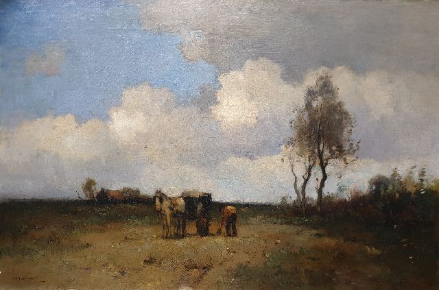 Aris Knikker | Landschap met zandschepper, olieverf op doek, 50,2 x 74,8 cm, gesigneerd l.o.