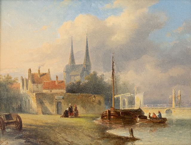 Petrus Gerardus Vertin | Hollands stadje aan een rivier, olieverf op paneel, 19,4 x 25,6 cm, gesigneerd l.o. en gedateerd '45