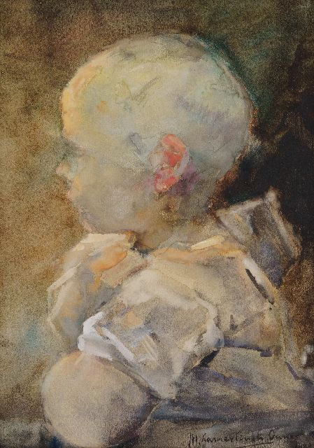 Kamerlingh Onnes M.  | Kinderportretje, aquarel op papier 31,5 x 22,5 cm, gesigneerd r.o. en gedateerd 1889