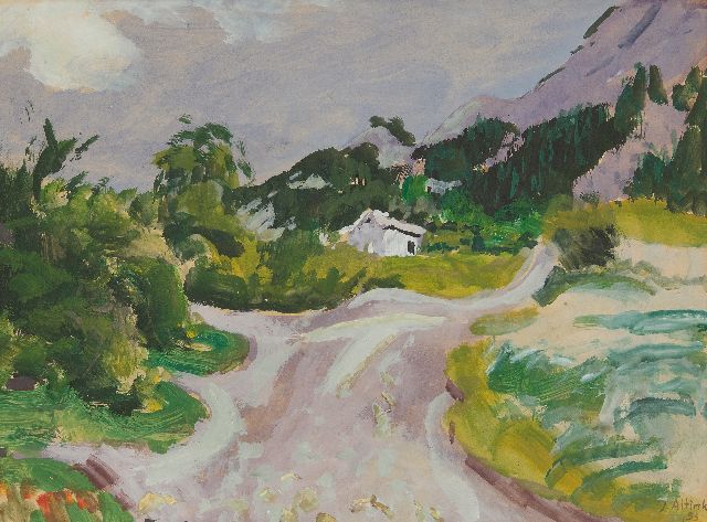 Altink J.  | Landschap in de Haute-Savoie, gouache op papier 47,3 x 63,2 cm, gesigneerd r.o. en gedateerd '53