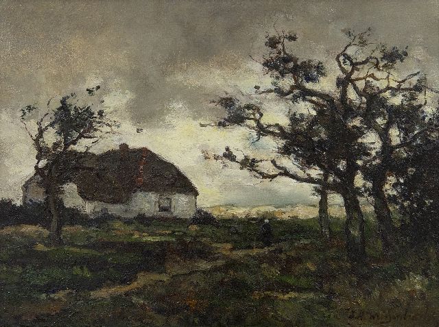 Jan Hendrik Weissenbruch | Landschap bij Dekkersduin, Den Haag, olieverf op papier op paneel, 23,2 x 31,1 cm, gesigneerd r.o.