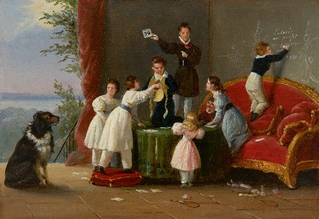 Édouard Henri Théophile Pingret | De armenloterij, olieverf op paneel, 17,5 x 25,5 cm, gesigneerd r.o. en gedateerd 1831, zonder lijst