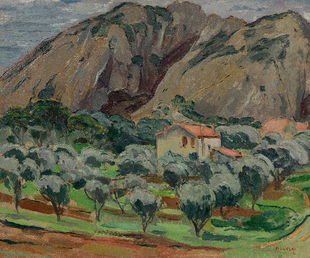Filarski D.H.W.  | Zuidelijk berglandschap, olieverf op doek 45,6 x 54,8 cm, gesigneerd r.o. en gedateerd '49