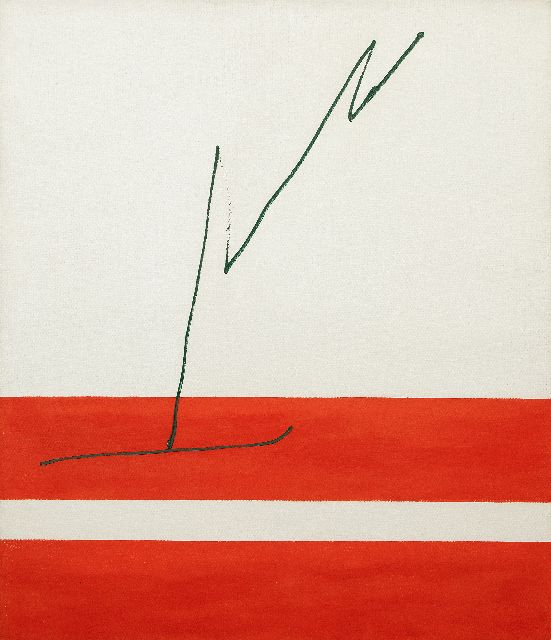 Hussem W.F.K.  | Compositie, olieverf op doek 140,8 x 120,0 cm, gesigneerd op het spieraam met stempel van de kunstenaar en op spieraam gedateerd 1974