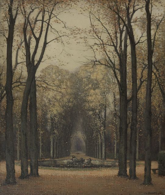 Bogaerts J.J.M.  | Herfst in het park van Versailles, olieverf op doek 65,4 x 55,8 cm, gesigneerd r.o. en gedateerd 1913