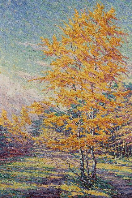 Pieck A.J.  | Herfstboom, olieverf op doek 76,0 x 50,9 cm, gesigneerd r.o.