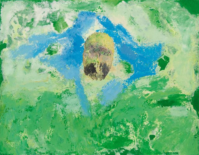 Diederen J.  | Cézanne II, acryl op doek 78,1 x 100,0 cm, gesigneerd verso en verso gedateerd '90