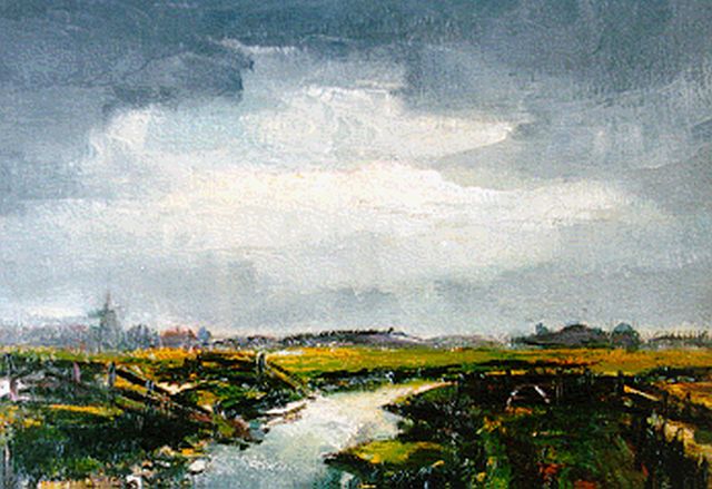 Arnout Colnot | Polderlandschap, olieverf op doek, 40,0 x 50,2 cm, gesigneerd r.o.