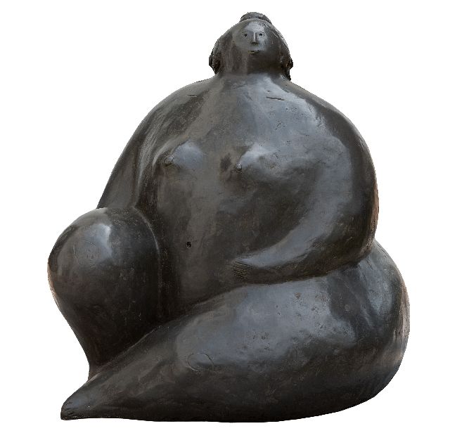 Evert van Hemert | Saskia, gepatineerd brons, 65,0 x 55,0 cm, gesigneerd met monogram op zijkant