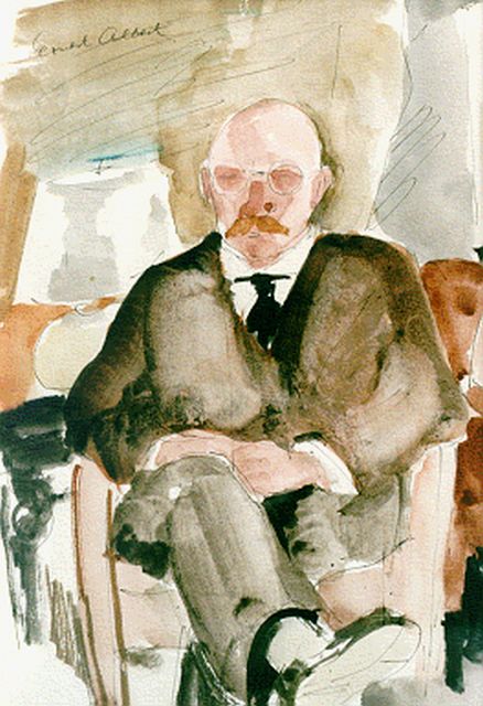 Albert E.  | Portret van een heer, aquarel op papier 29,5 x 20,5 cm, gesigneerd r.b.