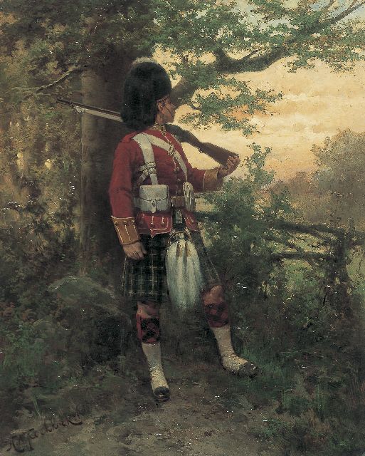 Hermanus Willem Koekkoek | Argyle en Sutherland Highlander, olieverf op doek, 53,2 x 43,0 cm, gesigneerd l.o.