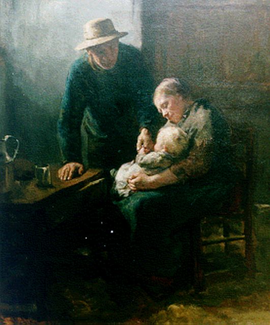 Albert Neuhuys | Het eerste kleinkind, olieverf op doek, 102,1 x 86,5 cm, gesigneerd r.o.