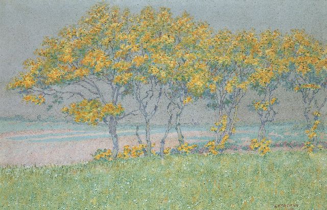 Co Breman | Bomen bij Blaricum, aquarel op papier, 46,0 x 70,0 cm, gesigneerd r.o. en gedateerd 1901