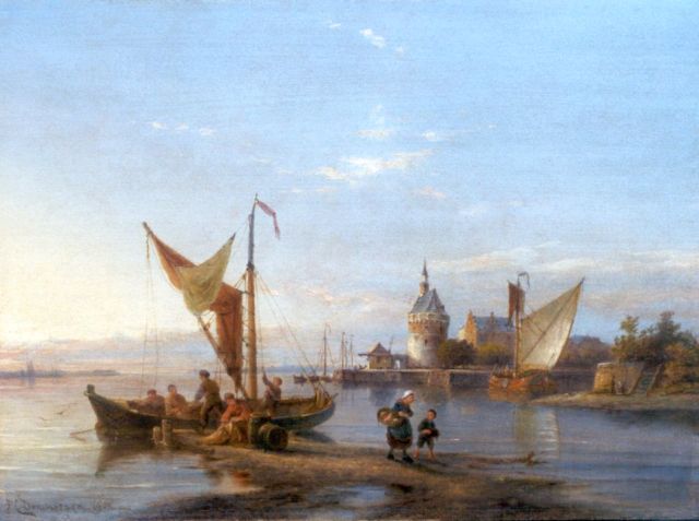 Pieter Cornelis  Dommershuijzen | Gezicht op de haven van Hoorn, olieverf op paneel, 30,2 x 40,8 cm, gesigneerd l.o. en gedateerd 1908